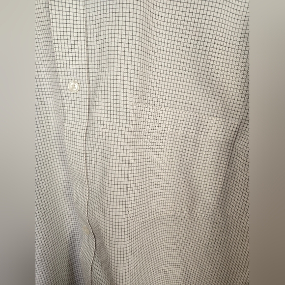 Tasso Elba Button Up Shirt Men's XL White Striped 100% Egyptian Cotton Non Iron - Picture 5 of 7